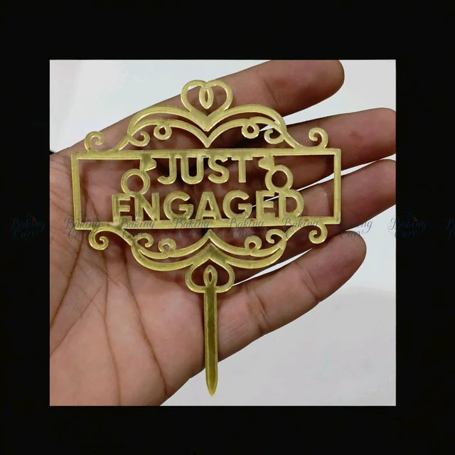 Just Engaged Cake Topper