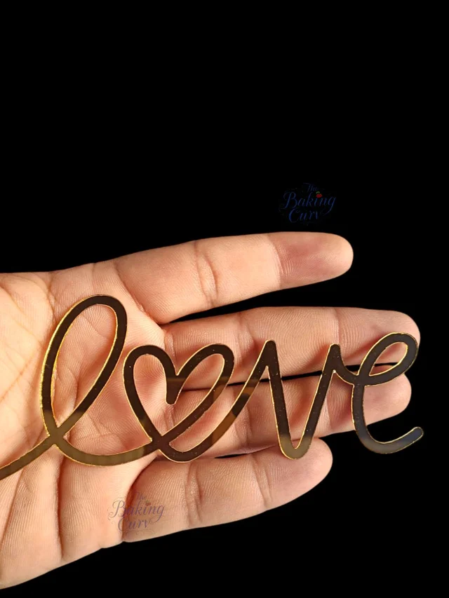 Acrylic Love Cutout Cake Topper