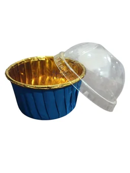 Muffin Cup with Lid (6040) (Pack of 100) - 60x40mm, Blue