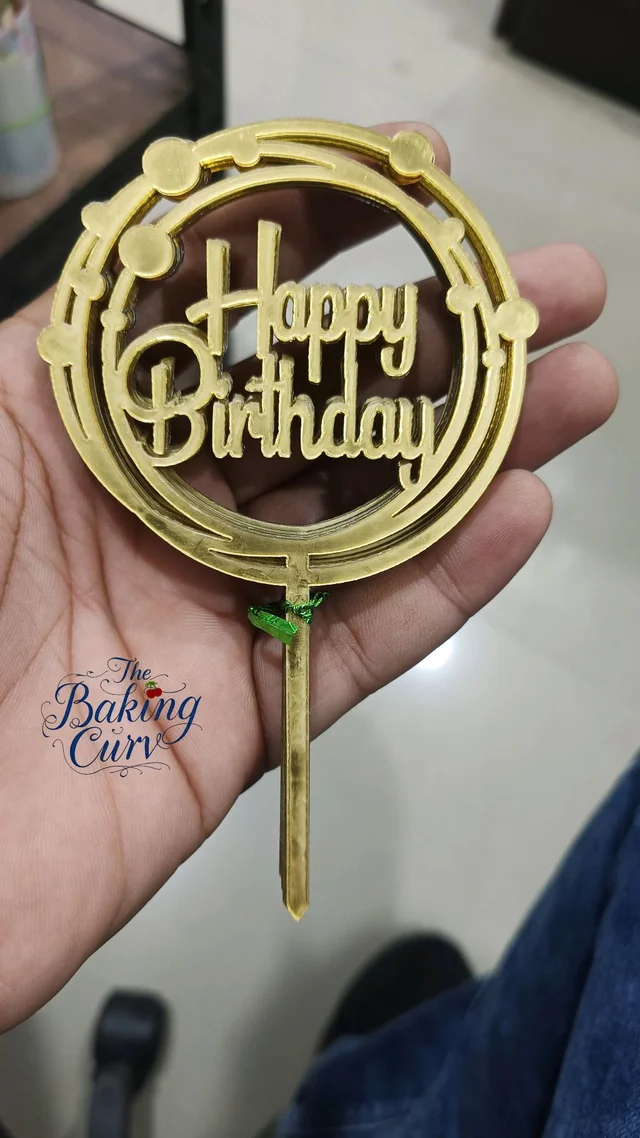 The Baking Curv Happy Birthday Acrylic Topper Pack Of 10 (4 Inch Approx)