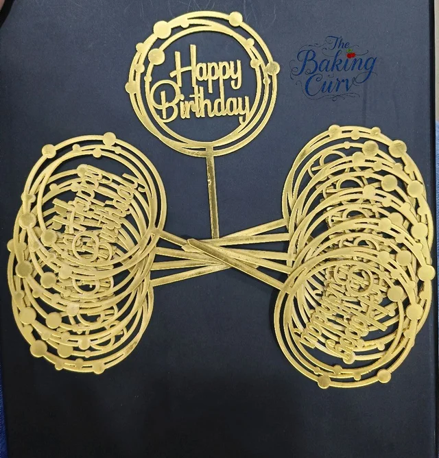 The Baking Curv Happy Birthday Acrylic Topper Pack Of 10 (4 Inch Approx)