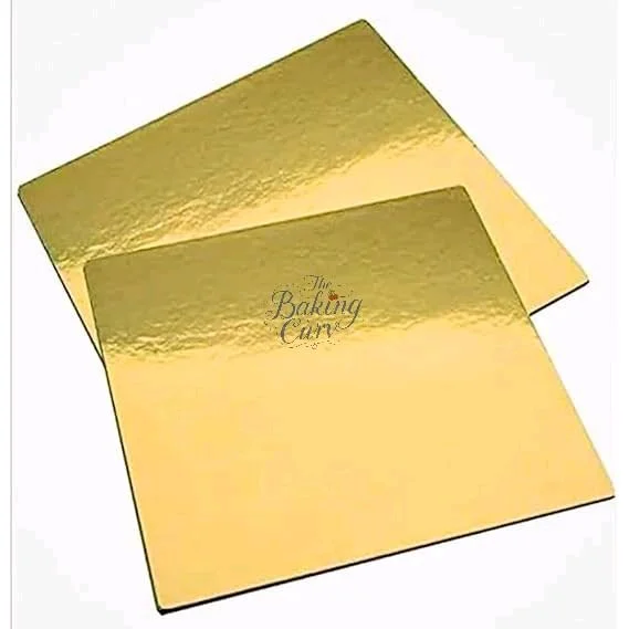 The Baking Curv Reusable Square MDF Cake Base 12x12 – Ideal for Professional Cake Presentation (Pack Of 5) Golden