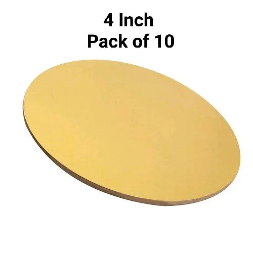The Baking Curv Reusable Round MDF Cake Base 4x4 – Ideal for Professional Cake Presentation (Pack Of 10)