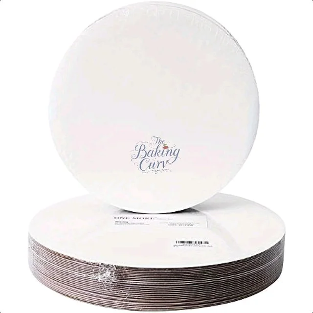 The Baking Curv Reusable Round MDF Cake Base 12x12 – Ideal for Professional Cake Presentation (Pack Of 5) - White, 12 Inch