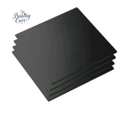 The Baking Curv Reusable Square MDF Cake Base 12x12 – Ideal for Professional Cake Presentation (Pack Of 5) - 12 Inch, Black