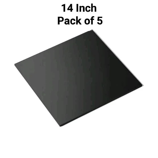 The Baking Curv Reusable Square MDF Cake Base 14x14 – Ideal for Professional Cake Presentation (Pack Of 5) - 14 Inch, Black