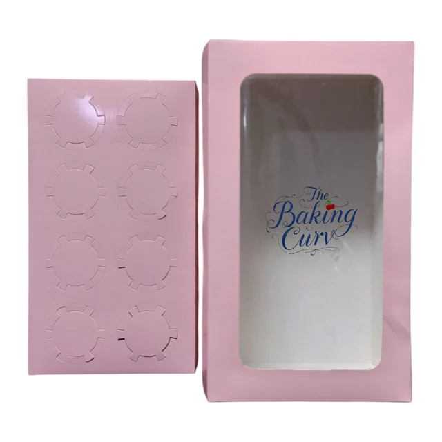The Baking Curv 8 Cavity Cup Cake Box - Pink, Pack Of 5
