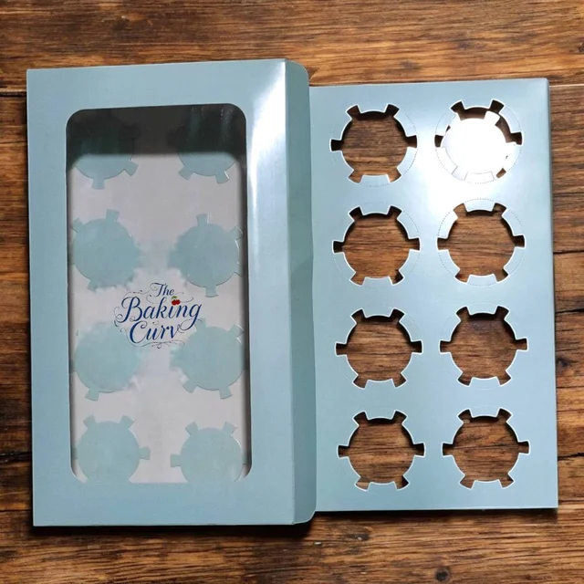 The Baking Curv 8 Cavity Cup Cake Box - Pack 5, Blue