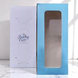 The Baking Curv 3 Cavity Cup Cake Box - Blue, Pack Of 10