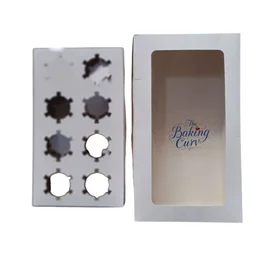 The Baking Curv 8 Cavity Cup Cake Box - Pack 5, White
