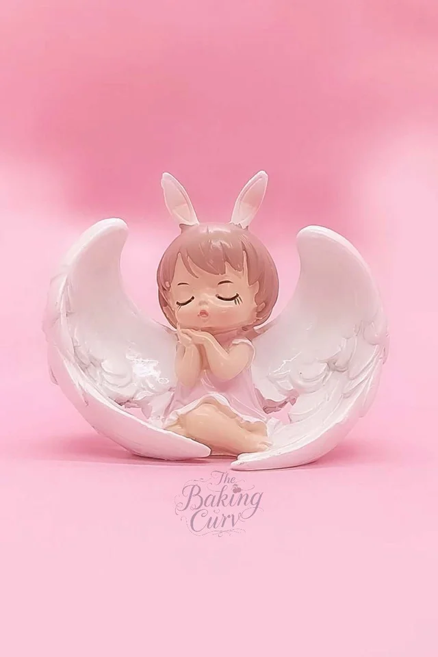 The Baking Curv Sleeping Angel Bunny Figurine