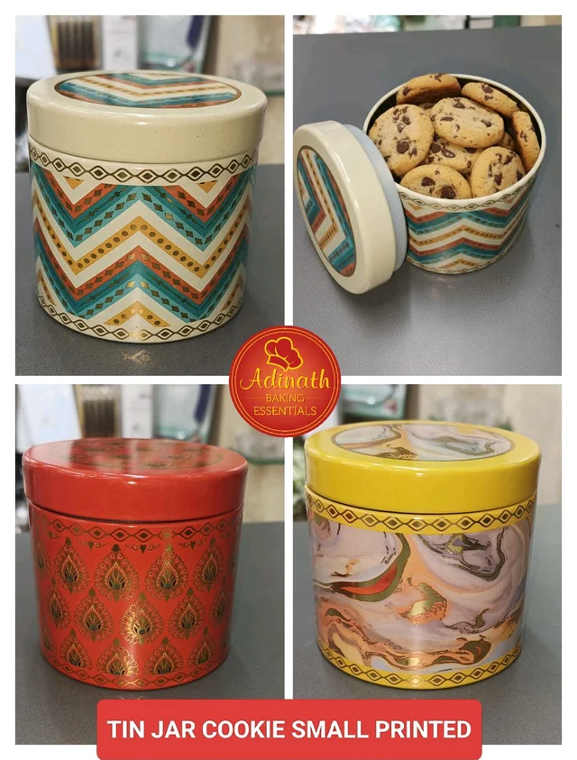 The Baking Curv Cookie Jar Tin Printed Small Assorted