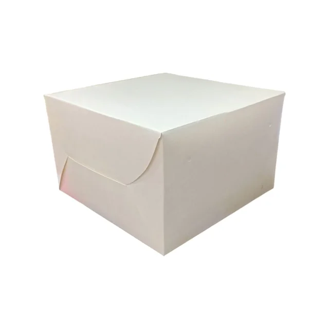 The Baking Curv 8x8 Plain White Cake Box - PACK OF 10