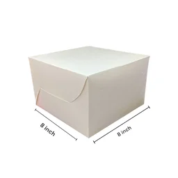 The Baking Curv 8x8 Plain White Cake Box - PACK OF 10