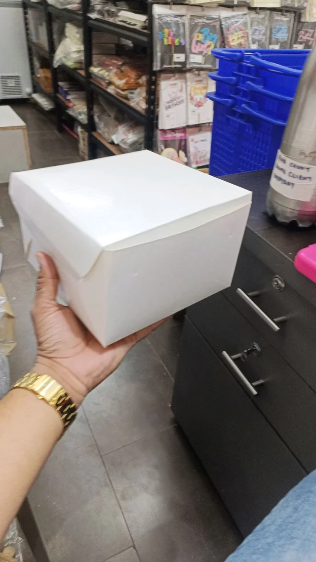 The Baking Curv 8x8 Plain White Cake Box - PACK OF 10