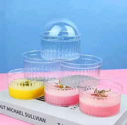 The Baking Curv Moouse Cup Premium Clear Dessert Cups with Dome Lid – Thick & Sturdy Finish (7440) - Pack Of 10