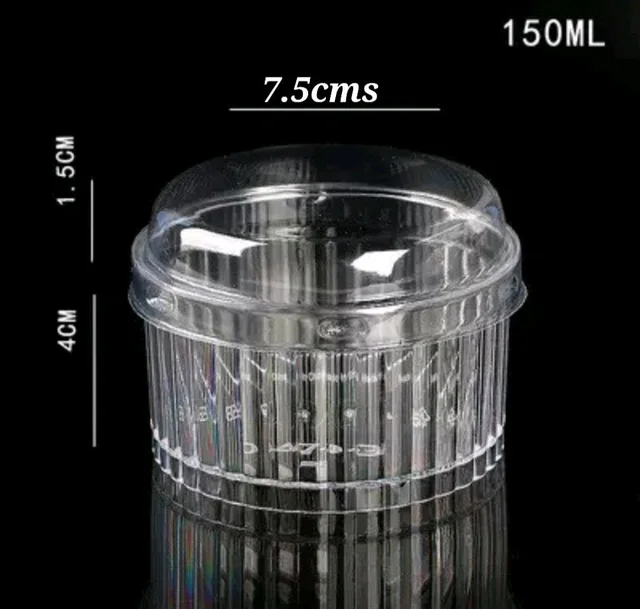 The Baking Curv Moouse Cup Premium Clear Dessert Cups with Dome Lid – Thick & Sturdy Finish (7440) - Pack Of 10