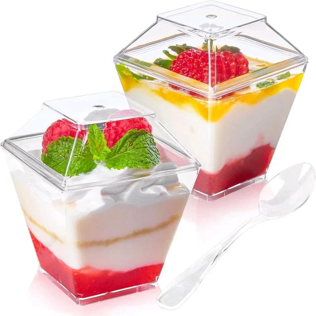 The Baking Curv Moouse Cup Premium Clear Dessert Glass with Lid (D-30)