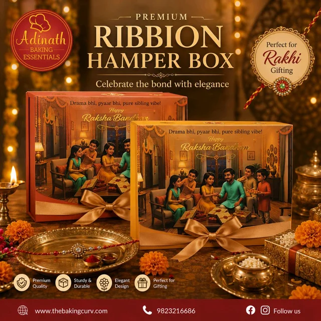The Baking Curv Rakhi Hamper Box - Big RB-94, Peach, Pack of 10