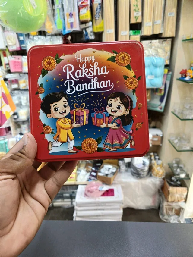 Rakshabandhan Cookie Tin Red