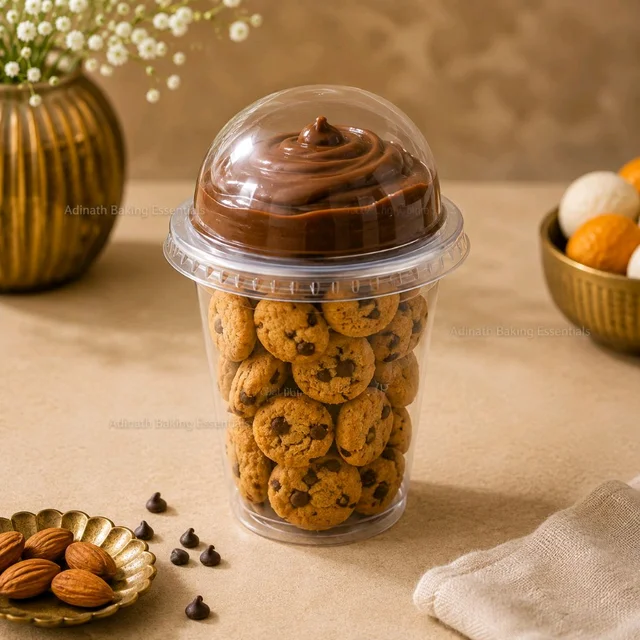 The Baking Curv Cookie Dip Cups - Long Glass 500ml, Pack Of 50