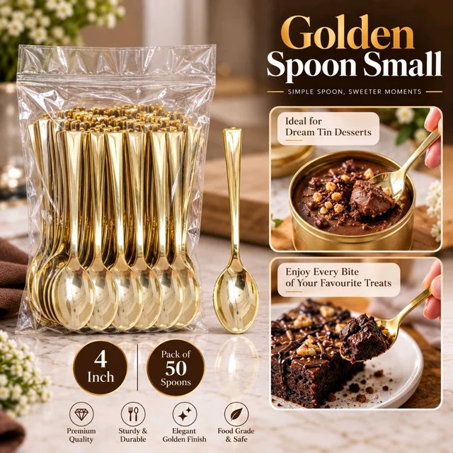 The Baking Curv Golden Spoon Small (Pack Of 50)
