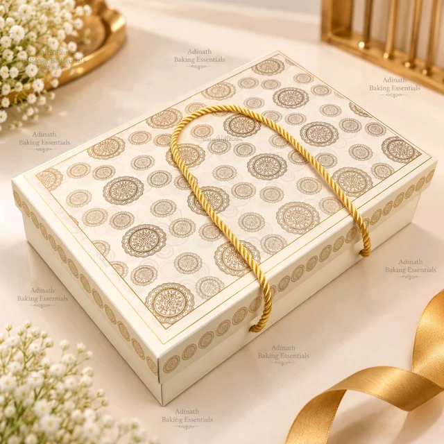 Royal Gold Mandala Print Hamper Box