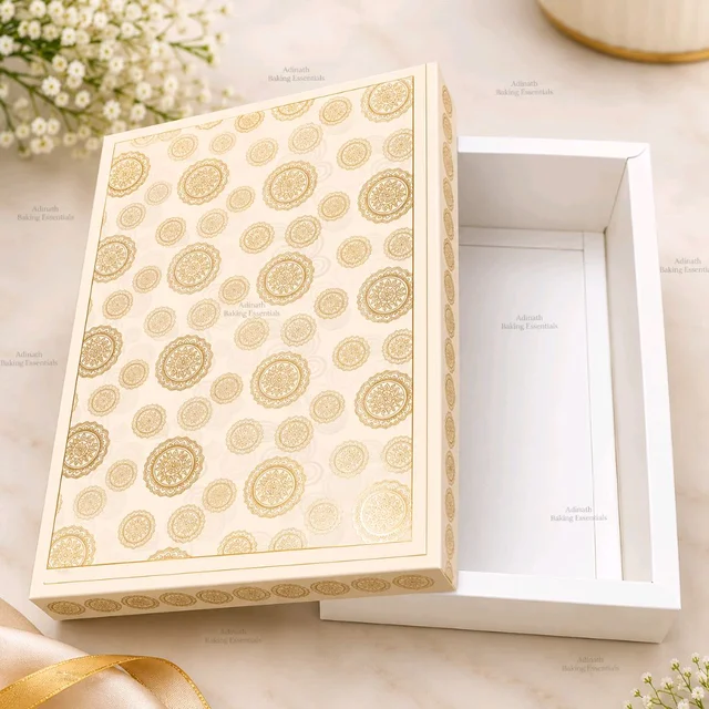 Royal Gold Mandala Print Hamper Box
