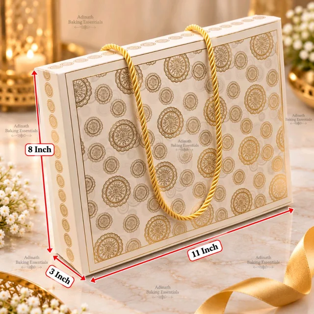 Royal Gold Mandala Print Hamper Box
