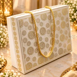Royal Gold Mandala Print Hamper Box
