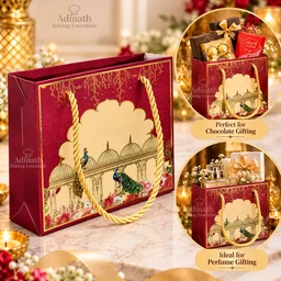Royal Red Peacock Theme Gifting Bag|Return Gift|Chocolate Box | Perfume Bag