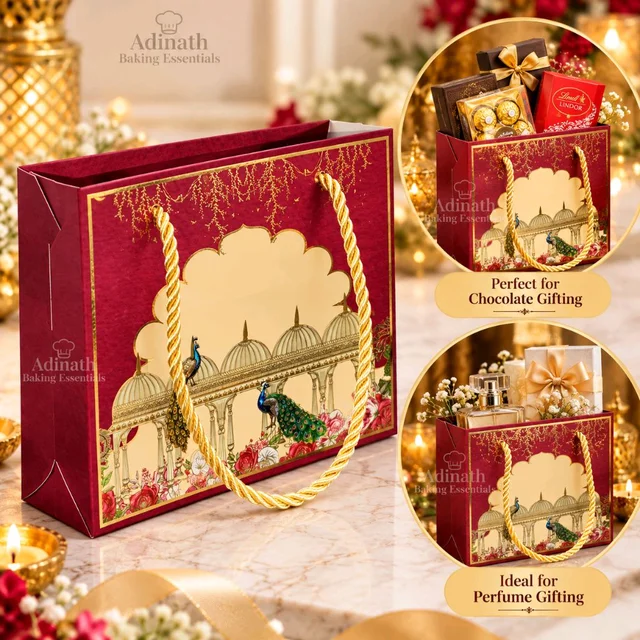 Royal Red Peacock Theme Gifting Bag|Return Gift|Chocolate Box | Perfume Bag