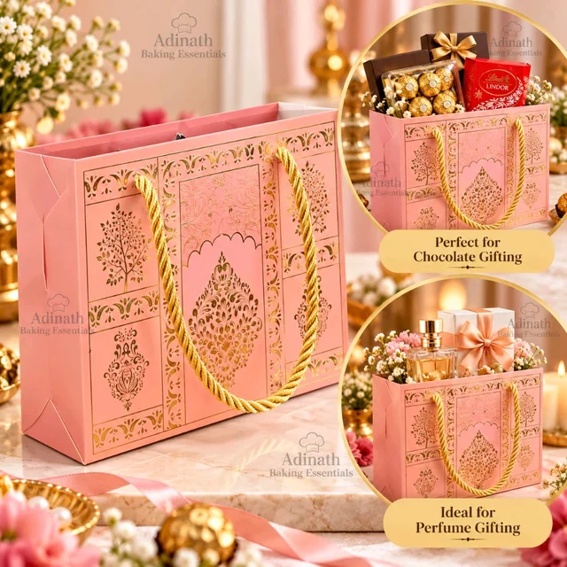 Royal Rose Floral Print Theme Gifting Bag|Return Gift|Chocolate Box | Perfume Bag