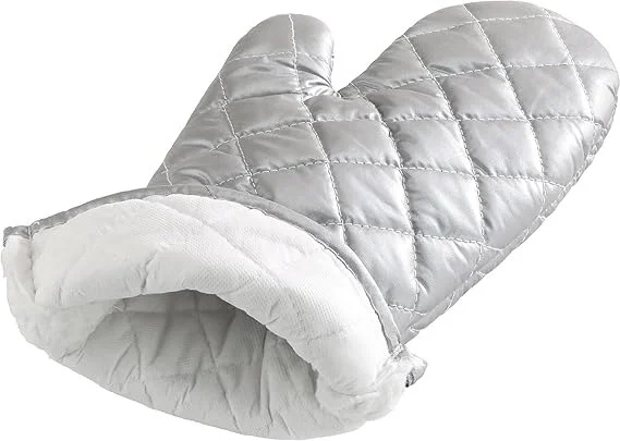 The Baking Curv Silver Baking Oven Gloves for Ideal Use in Homes, Bakeries, Hotels