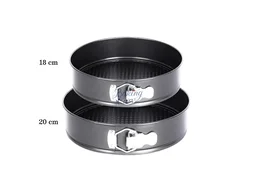 The Baking Curv Round Springform Cake Mould Set – 2pcs Non-Stick Removable Base Tins for Cheesecake & Baking