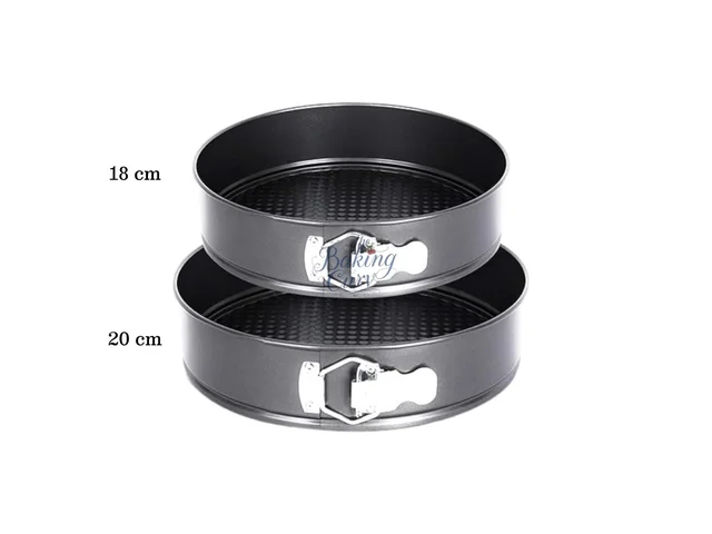 The Baking Curv Round Springform Cake Mould Set – 2pcs Non-Stick Removable Base Tins for Cheesecake & Baking