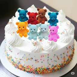 The Baking Curv Teddy Bear Cake Topper Set – 8 Cute Figurines for Birthday & Baby Shower Cakes