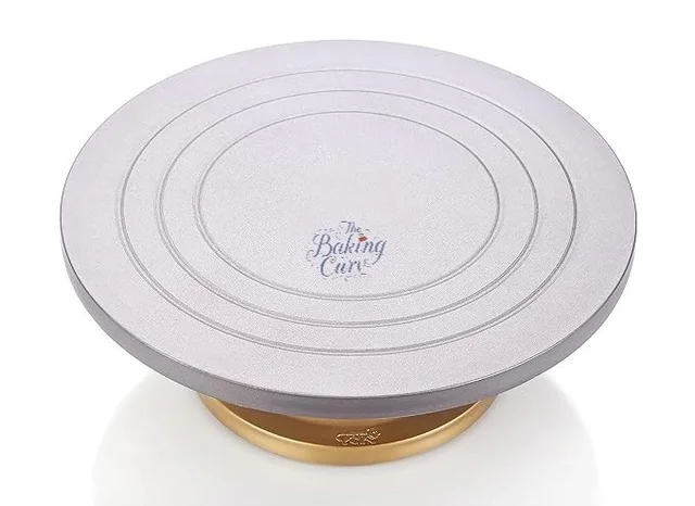 The Baking Curv Heavy-Duty Metal Turntable – Smooth Rotating Cake Decorating Stand