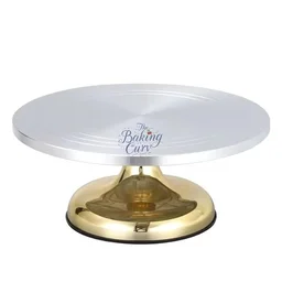The Baking Curv Premium Aluminum & Steel Cake Turntable – Smooth Rotating Stand for Cake Decoration & Icing