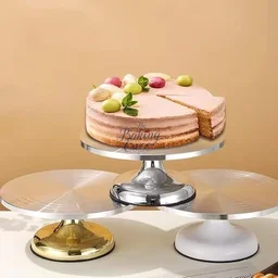 The Baking Curv Premium Aluminum & Steel Cake Turntable – Smooth Rotating Stand for Cake Decoration & Icing