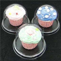 The Baking Curv Large Plastic Dome – Ideal for Muffins, Cupcakes & Pastries (10x9cm) - Pack of 10