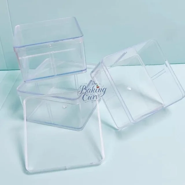The Baking Curv Acrylic Square Tub – 9x9x5 cm (Pack of 12) -