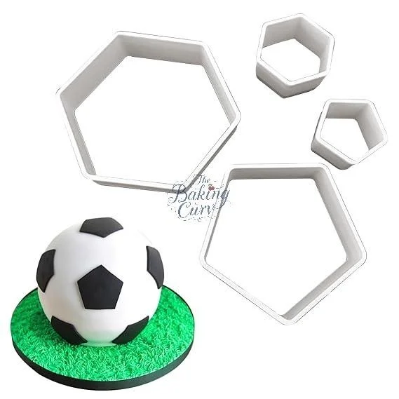 "Football Cookie Cutter Set – 4 Pcs Sports-Themed Fondant & Cookie Molds"