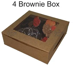 The Baking Curv Kraft 4 Brownie Box
