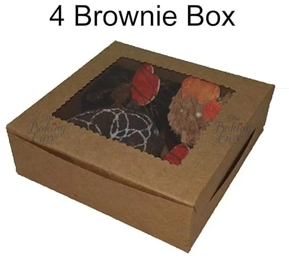 The Baking Curv Kraft 4 Brownie Box - Pack of 10