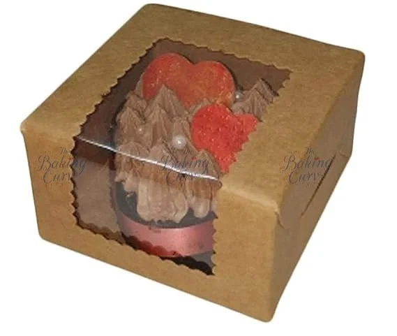 The Baking Curv Kraft 1 Brownie Box Brown - Pack of 10