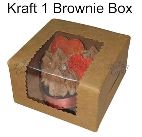 The Baking Curv Kraft 1 Brownie Box Brown - Pack of 10