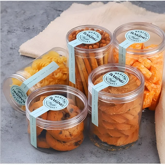 The Baking Curv Transparent Round Pet Jar 3.5" Dia 3 inch Height Specially For Cookies (CP-07)