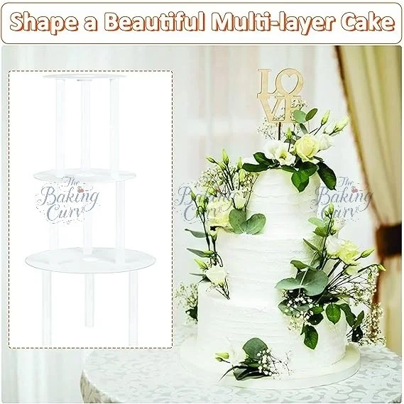 The Baking Curv Plastic Dowel Rods for Tiered Cake Support – Pack of 4 | 31.8 cm x 1.8 cm