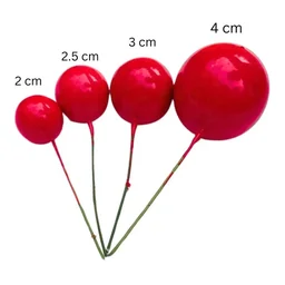 Faux Ball Red – Decorative Balls for Cakes, Crafts & Festive Decor